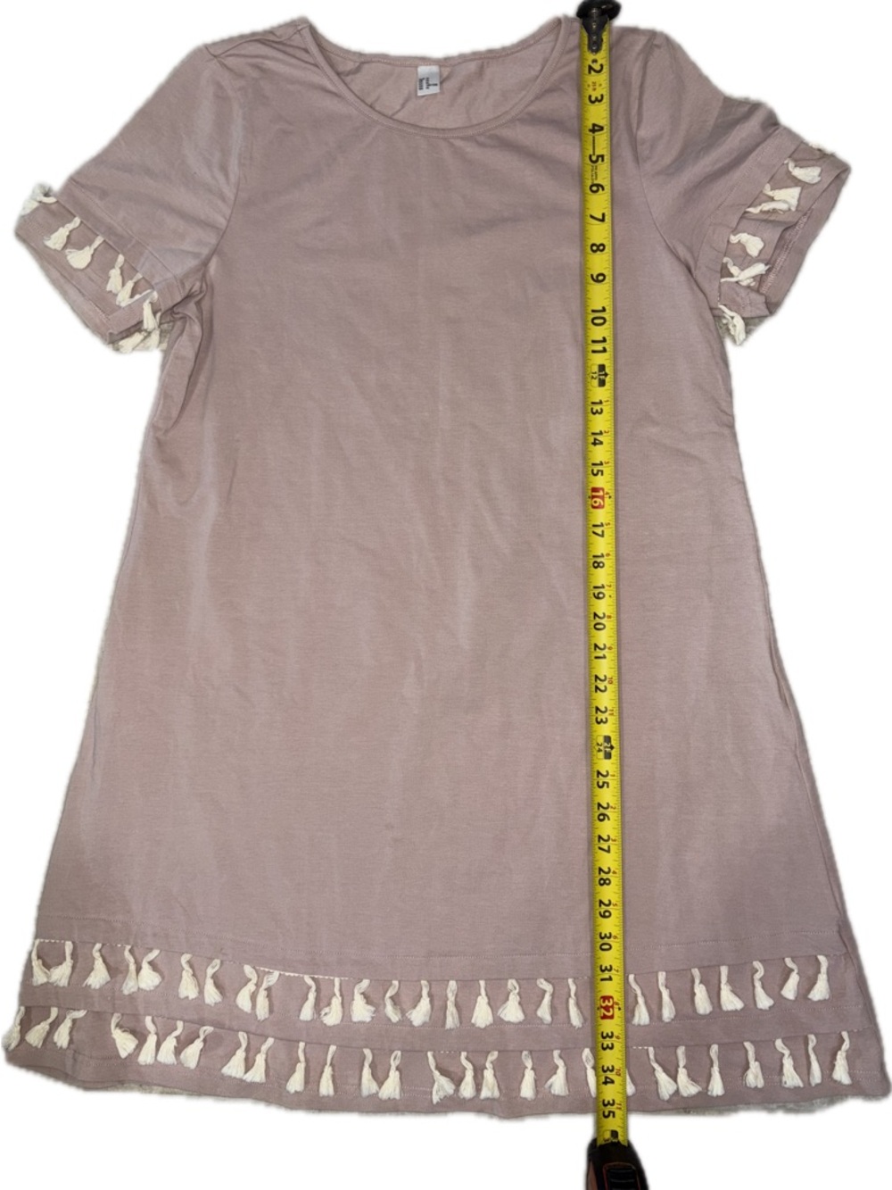 Mauve Tassel Trim Dress